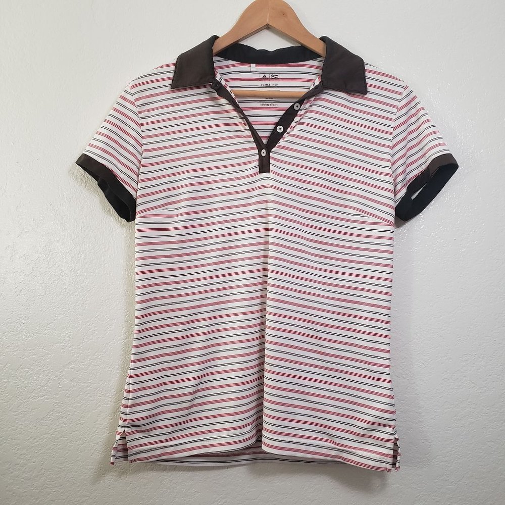 Women's Sz M Adidas Golf Climalite Polo EUC